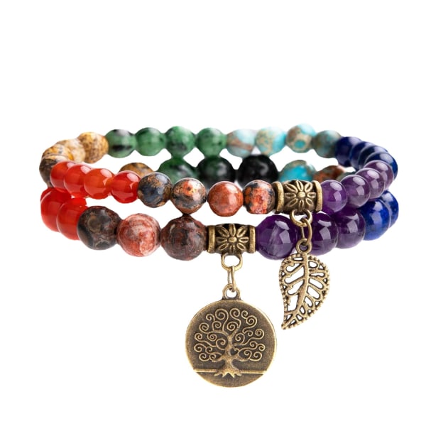 Chakra armbånd til kvinder - Helbredende krystal armbånd til kvinder Natu