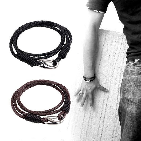 Korean version ornaments bracelet snake vein cowhide men's stainl