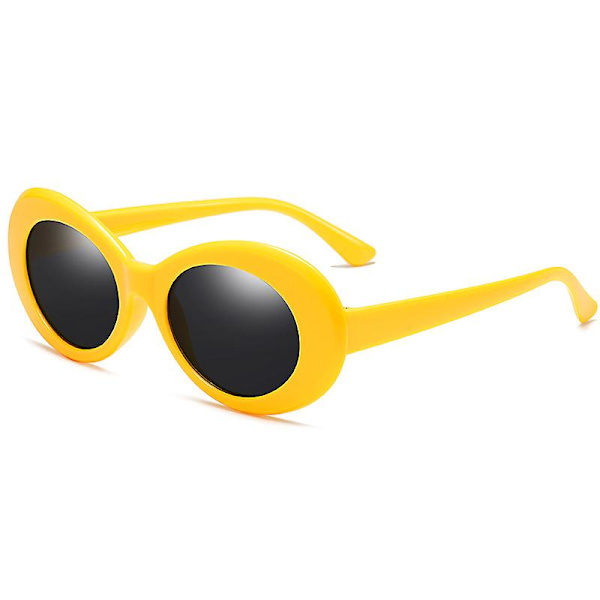 Cool Nirvana Kurt Cobain Style Clout Solbriller, Hvid（Gul）