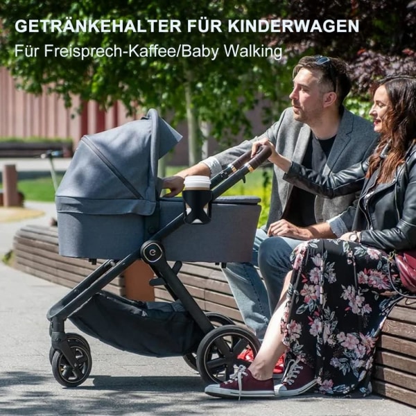 En grå universal flaskeholder er på cykler, barnevogne