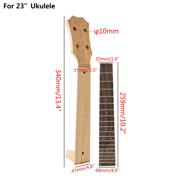 Ukulele Hals + Palisander Gribebræt til Musikalske Værktøjer