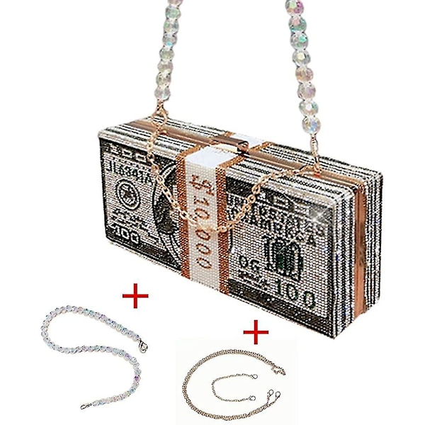Aften taske til kvinder krystal penge taske clutch dollar regning pung akryl boks håndtaske hard case 1