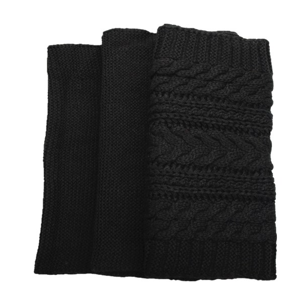 Kvinnors tjocka ribbad stickad vinter infinity cirkel loop halsduk（Svart）