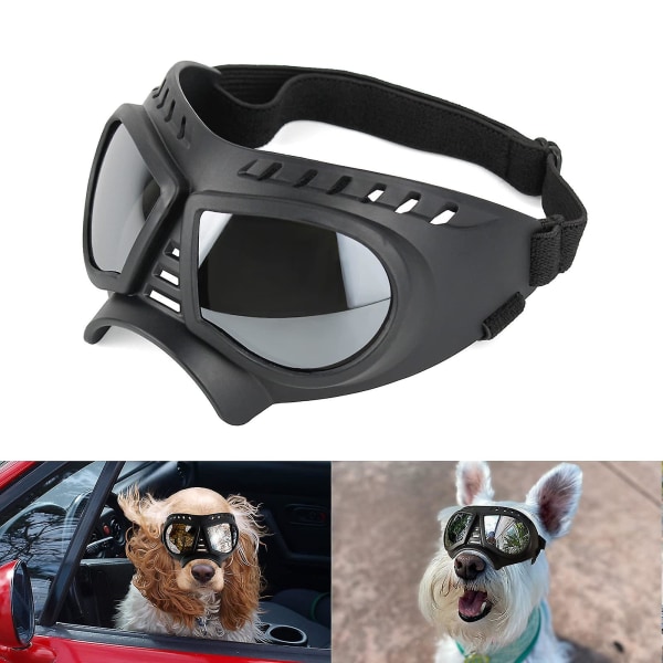 Dog Goggles Eye Protection Dog Sunglasses Anti-uv Goggles Windproof Puppy Goggles With Adjustable Flexible（Silver）