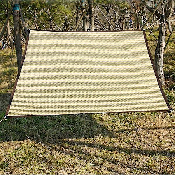 Skuggnät UV-skydd för terrass trädgård utomhus, skuggnät växthus vindskyddsnät med öljetter, 12 stift skuggnät, beige, 2x5m