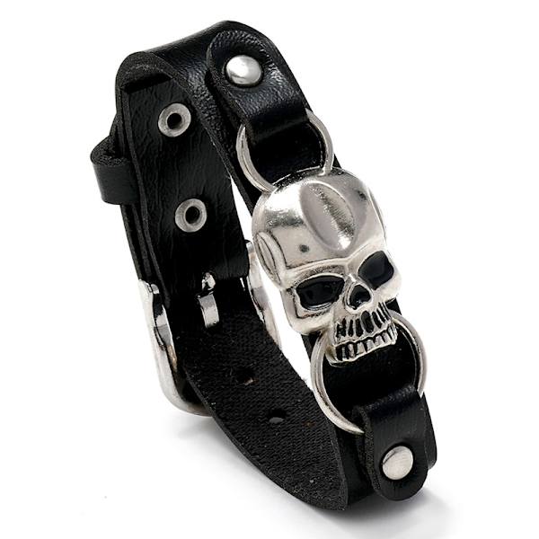 Enkelt hodeskallehode lærarmbånd personlighet trend gate tilbehør armbånd armbånd smykker