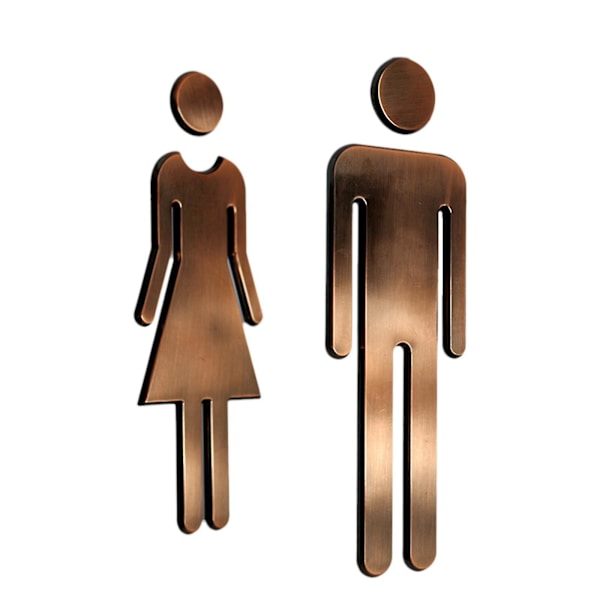 20x mies ja nainen WC-tarrat WC-kyltit WC-kyltit Plaketti pronssi