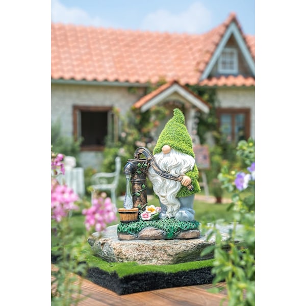 Flocked Puutarha Tonttu Koristeet, 29cm Suuri Hauska Tonttu Ulkona