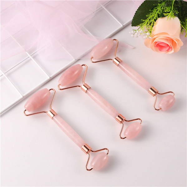 Sällsynt Pärl Jade Roller - 100% Naturlig Jade Rosékvarts - Kvinna F