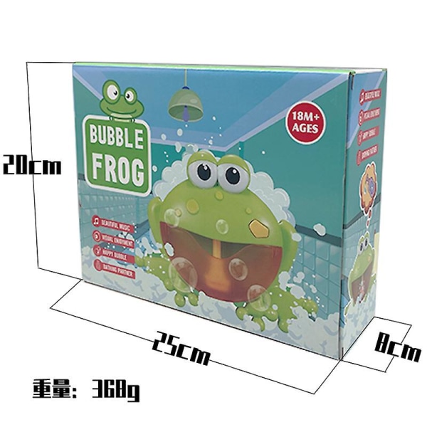 Baby Bubble Leksaker Set Automatisk Frog Bubble Maker Barn Bad Bubble Machine Roliga badleksaker（Groda）