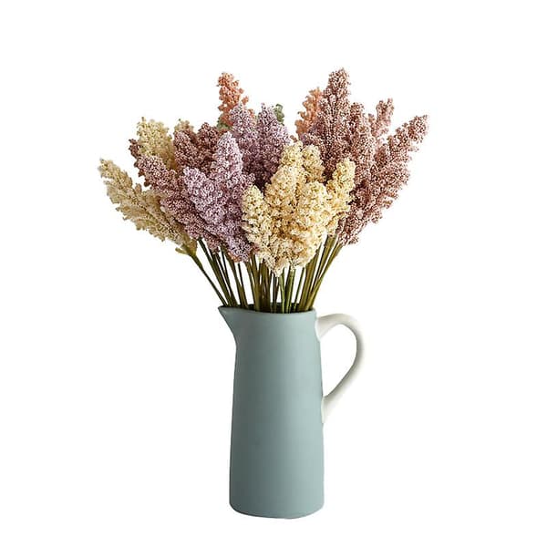 12 stk. Kunstige hvedeaks Mini Bær Brudebuket Blomster Til Hjemmeindretning Bryllup（Pink）
