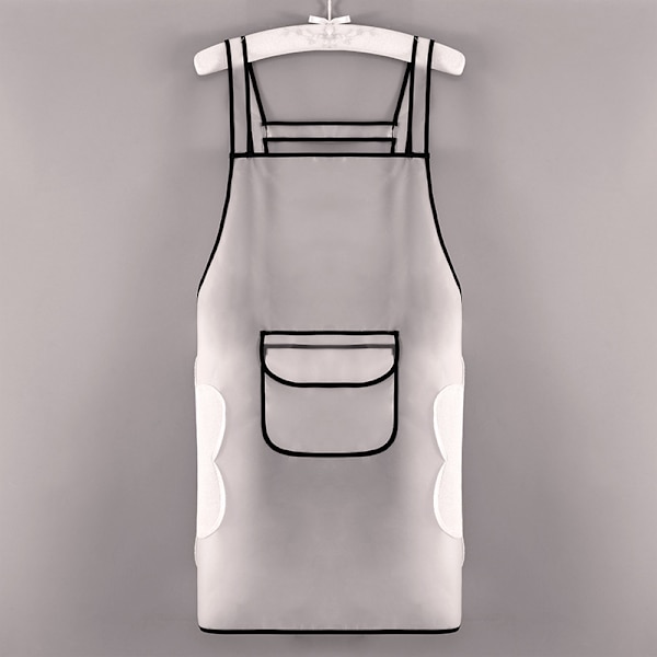 Vattentät förkläde 1 st Transparent Vit Justerbar Tunn Axel Transparent Haka Lätt Köks Blå Unisex