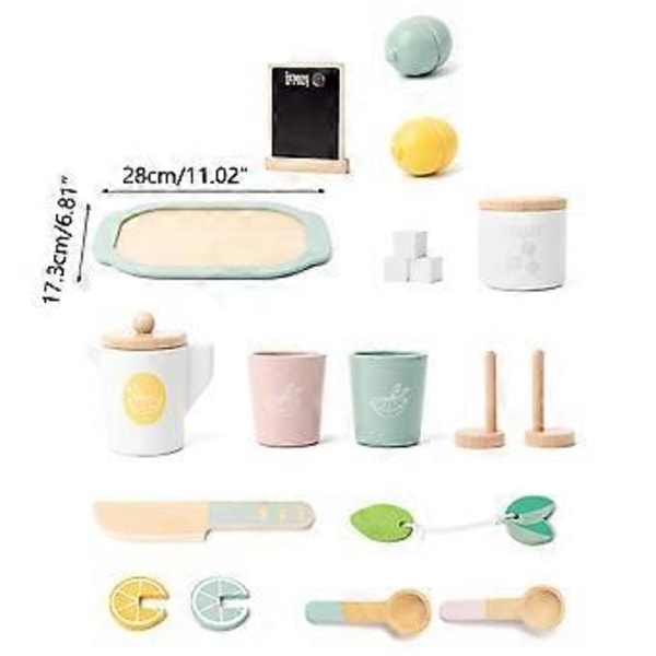 Leksakskök för barn, låtsaslek och rollspel, Citronte-set för småbarn, Låtsaslek Modell Eftermiddagste