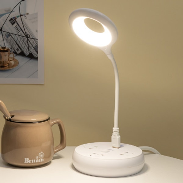 PCS LED-lukuvalaisimet, lasten työpöytävalaisimet joustavalla kaulalla, USB-ladattavat e-lukijat, opiskelu, työskentely, valkoinen, vaaleanpunainen, jalusta ei sisälly