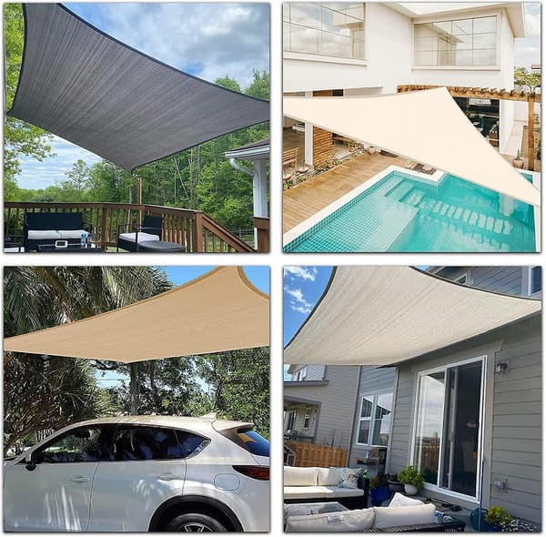 Rektangulær solseil 2x4m, vanntett og vanntett solseil lerret, brukt for uteplass hage terrasse