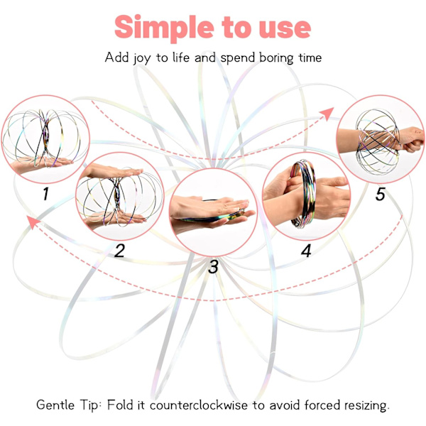 Flow Ring, Toys Flow Rings 3D Rainbow Spring Metal Interactive Ri