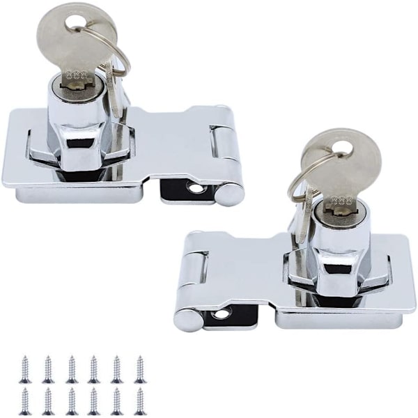 (2-pack) Metallspärrlås 65 mm dödbultlås spänne med hänglås