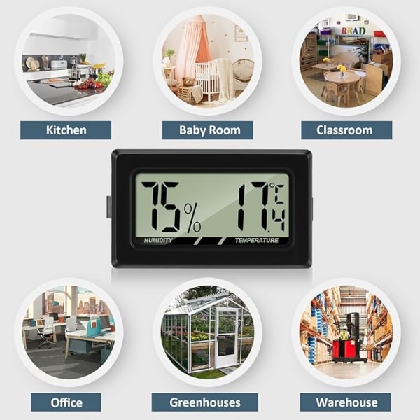 En mini hygrometer hygrometer termometer LCD digital innendørs tempe