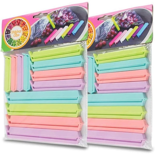 Påsklämmor, 24-pack plastmatförseglingsklämmor Anti-oxidation Cl