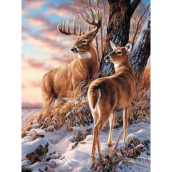 5D timanttimaalaussetti Sika Deer, DIY timanttikirjonta maalaus