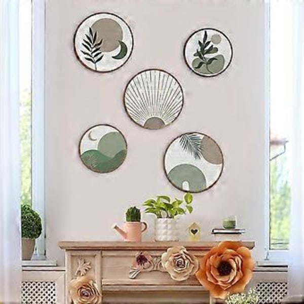 Boho Konst Väggdekoration Träväggdekor Rund BOHO Geometrisk Hängande Väggbonad