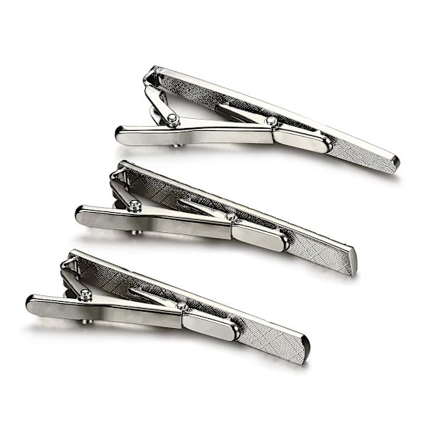 Herrslipsklämmor för män (set om 3) Silver