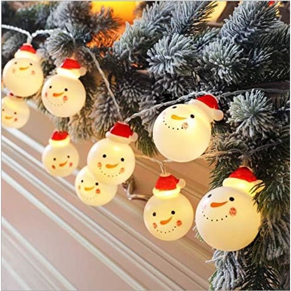 3m 20 LED snögubbe ljusslinga batteridriven vitt ljus Creat