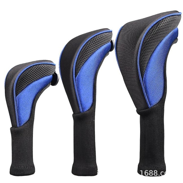 3kpl / set Golf Driver Blue Head Club Covers Varusteet sauvan suojaholkki