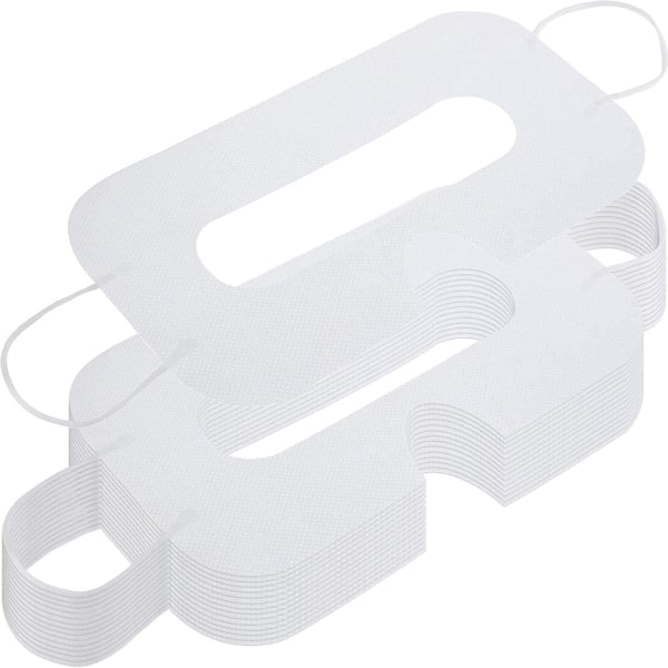 100 Pack Masque Jetable Masque Non Tissé för Yeux Couverture de Masque des Yeux Sanitaire Blanc Kompatibel med Casque Headset de Réalité Virtuelle