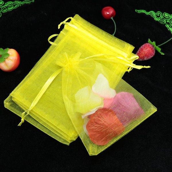 100pcs Bunch Protection Bag 17x23cm Grape Fruit Organza Bag With Drawstring Gives Total Protection