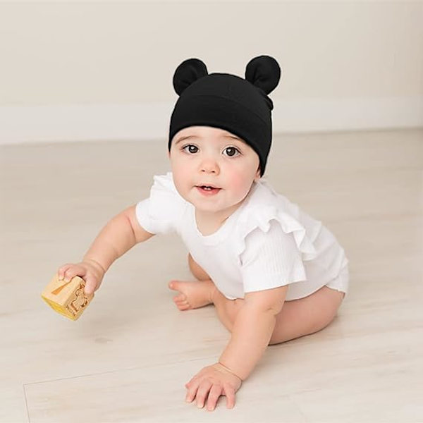 4 st babyhattar nyfödda småbarn mjuka söta stickade mössor för babypojkar småbarnsmössor