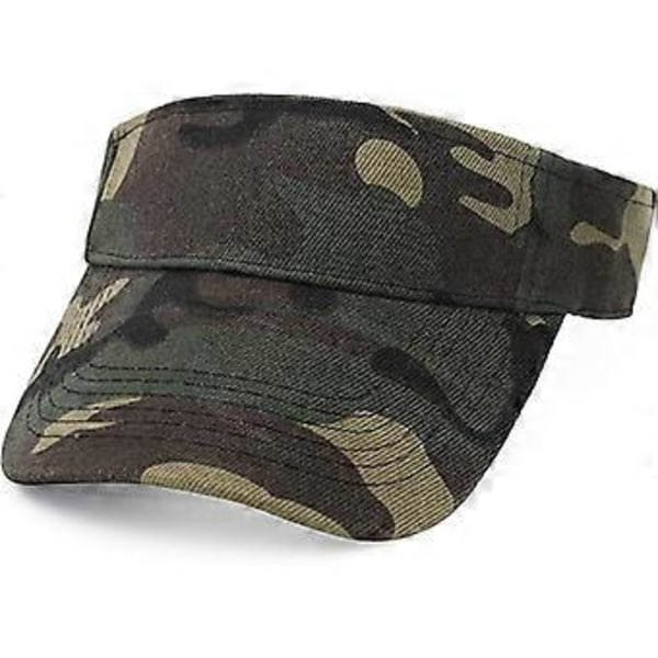 Sommer Solskjerm Cap Print Sport Tennis Visirer Hatt for Kvinner Jenter Camo Grønn Camo Green