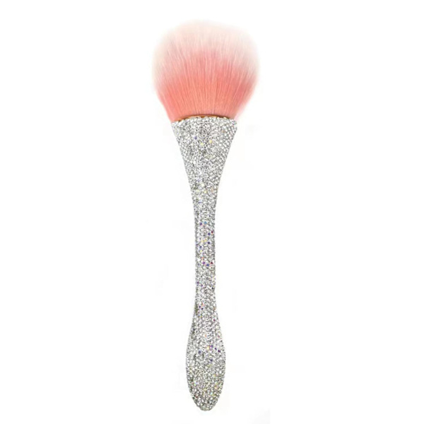 Akryl nagelborste glitter mjuk dammpulver rengöring-silver