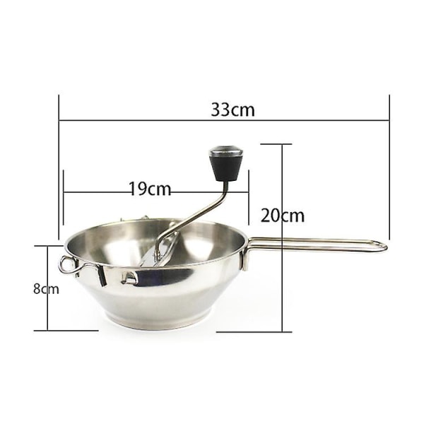 Ergonomic Food Mill Stainless Steel With 3 Grinding Milling Discs Milling Handle Stainless Steel Bowl Rotary Food Mill