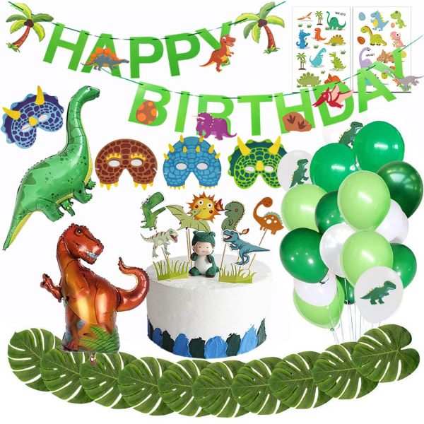 Dinosaur födelsedag dekoration Set, Grattis på födelsedagen Garland och Larg