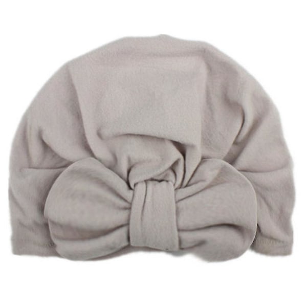 Newborn Baby Turban Knot Head Wrap Comfy Boys Girls Beanie Hat Cap Grå