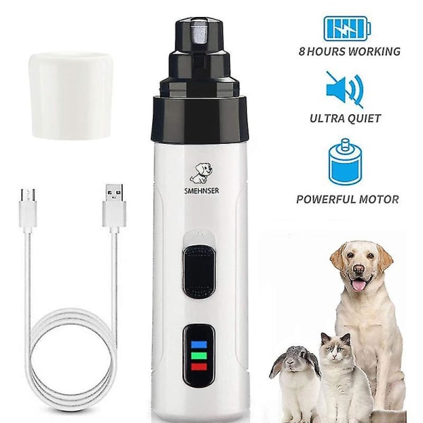 Smertefri USB-opladning Hunde Negle Slibemaskiner Genopladelige Kæledyr Negleklippere Stille Elektriske Hunde Katte Poter Negle Pleje Trimmer Værktøjer