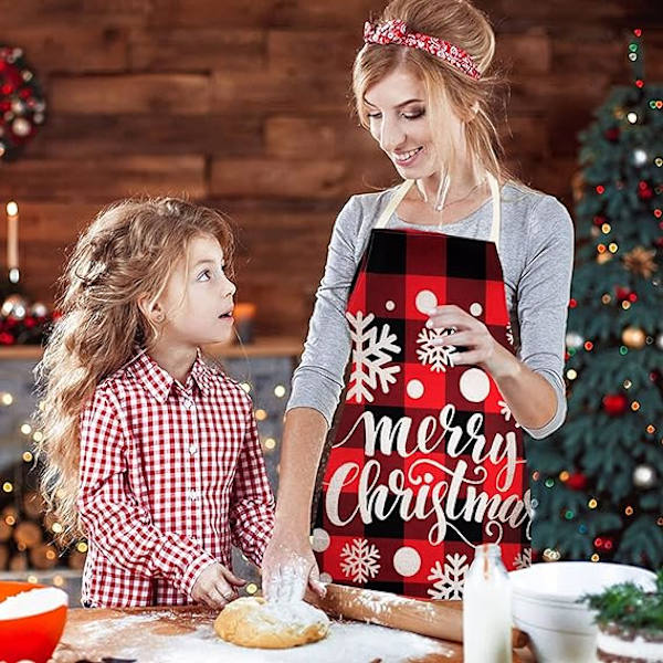 Jul Förkläde Kök Förkläde Kock Par Rutiga Förkläde God Jul Chiri