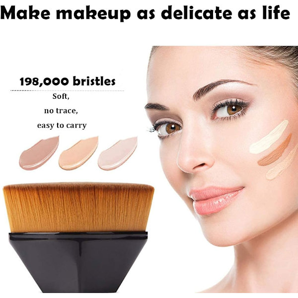 Magisk Foundationborste Makeupborste Platt Foundationborste Bärbar
