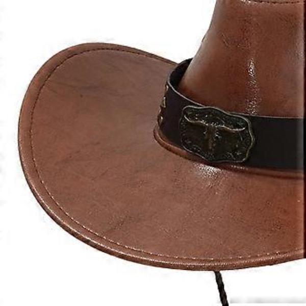 Cowboyhatt Dame Solbeskyttelse Hatt for Sceneopptreden Kostymerekvisitter Shopping (Mørk Khaki)