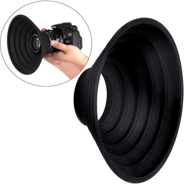 Anti-refleks silikon solskjerm for Canon Nikon DSLR kameralinse ekstern diameter 60 mm~70 mm fotografering for glassvindu sammenleggbar solskjerm