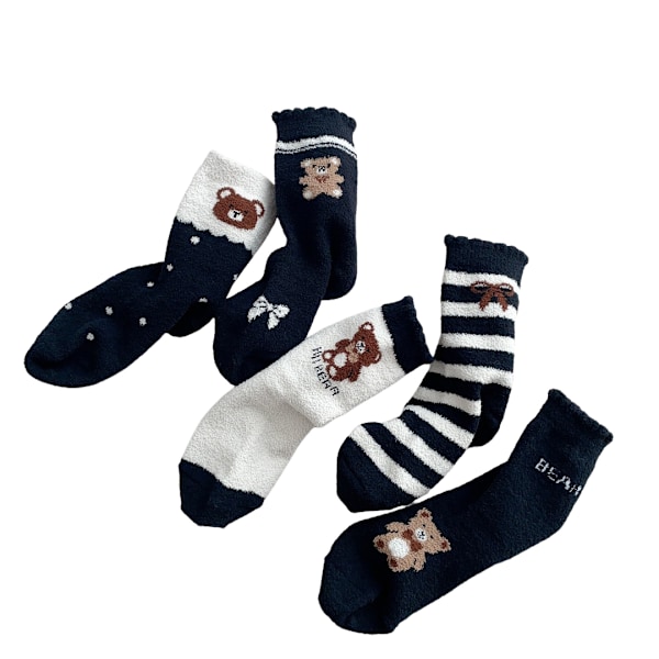 10 par barnsockor, korallfleece spets, knästrumpor