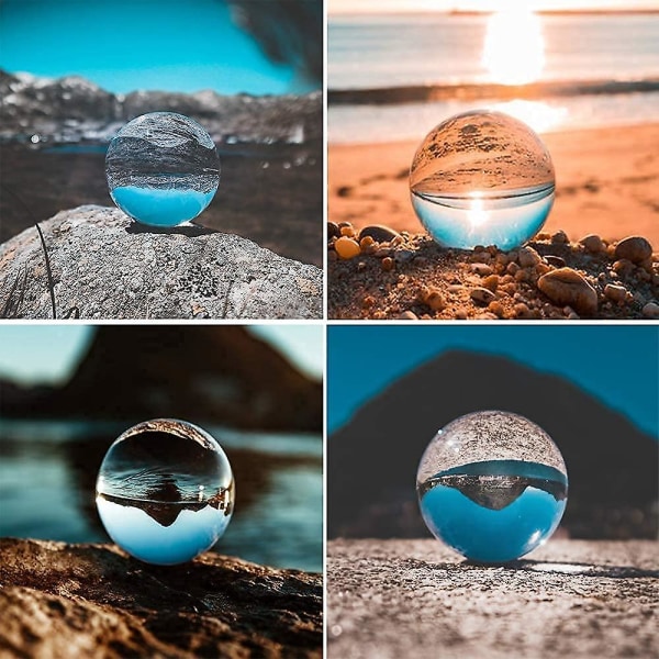 Fotografi Kristallboll Klar linskula Glaskula Meditationsboll för fotografi, spådom, konstdekoration（60MM）