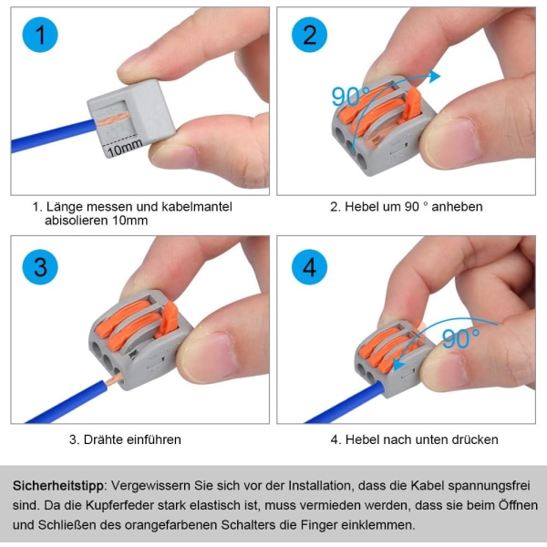 Anslutningsterminaler, 60 klämmor Elektrisk kontakt med operati