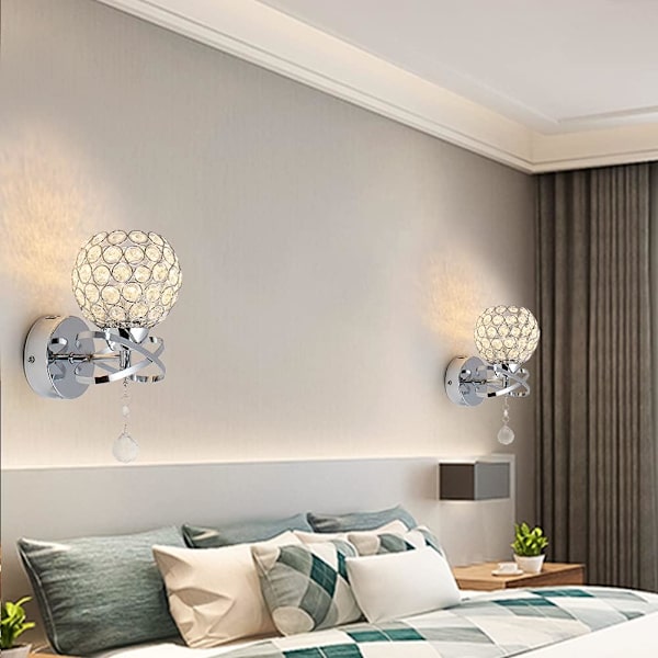 Moderni LED-seinävalaisinsetti, 2 kpl, kristalliseinävalaisimet, seinävalot