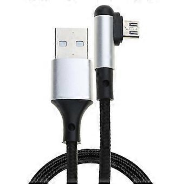Nylonflätad USB till Micro USB-kabel Snabb USB till Micro USB Laddningsdatakabel för Micro USB-telefoner Barnklockor Svart Black