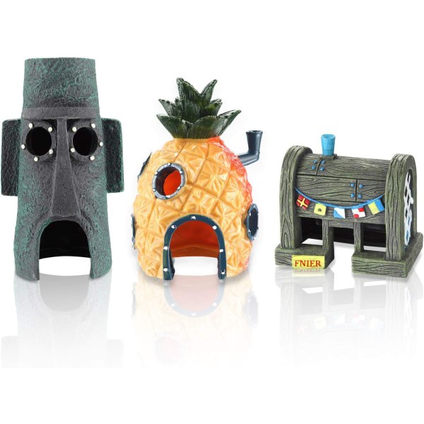 Sett med 3 SpongeBob Squarepants Aquarium Ornamenter