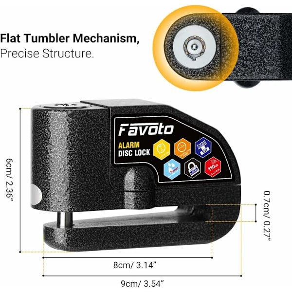 Antifurto per moto con disco di bloccaggio con allarme da 110 dB