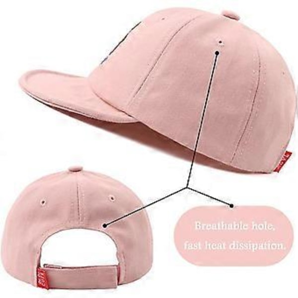 Basebollkeps för småbarnsflickor, upprullbar brätte, söt babyhatt för 1-3 år, Björn Rosa