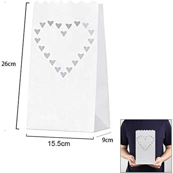 Double amour 20 stk Hvite Lysposer Brannsikre Lanterner
